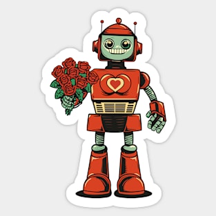 Vintage robot in love Sticker